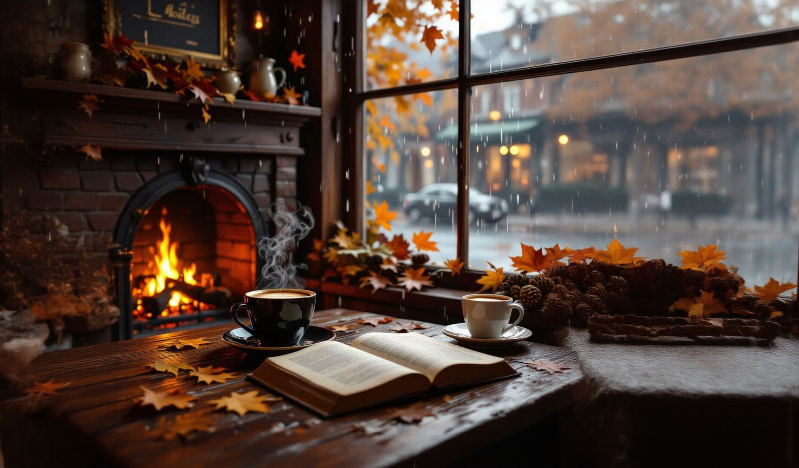 Cozy Autumn Coffee Shop Ambiance