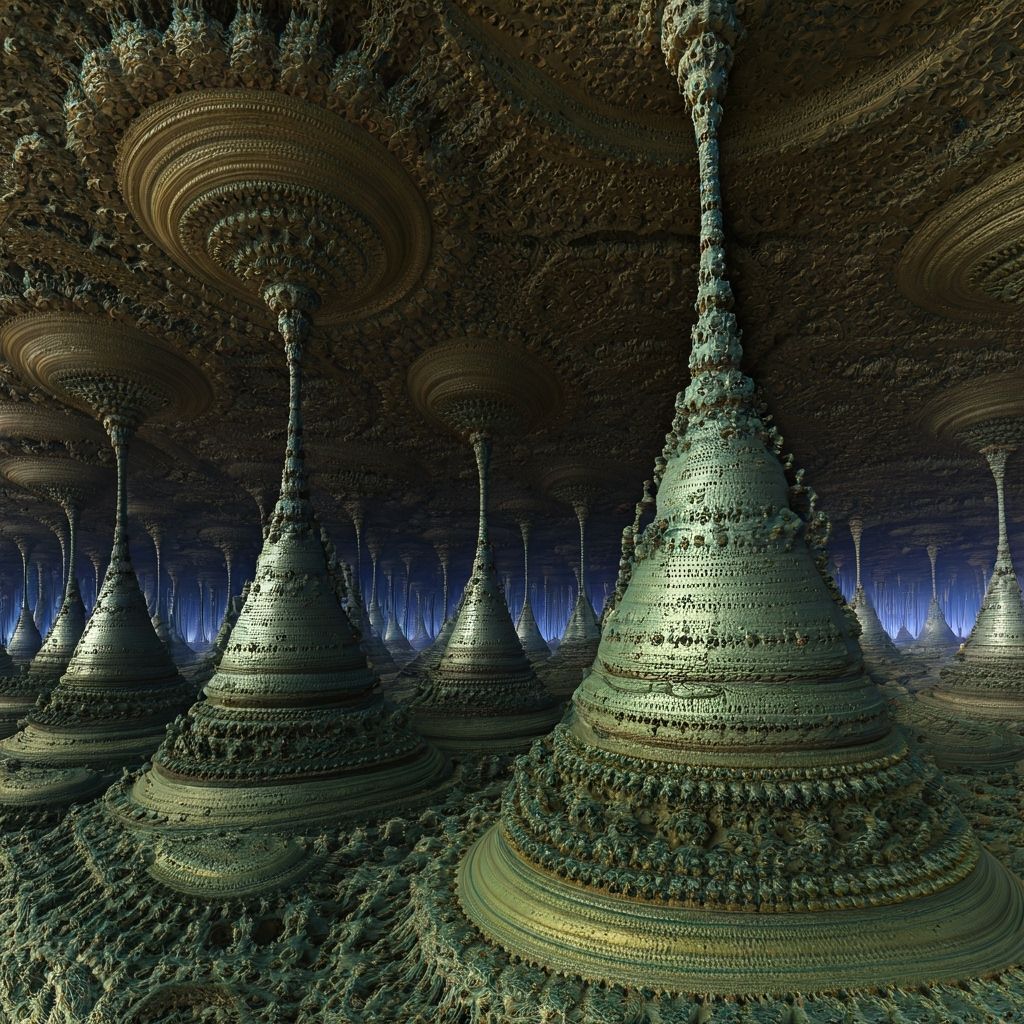 Quantum Fractal Landscape in Oil Painting Style