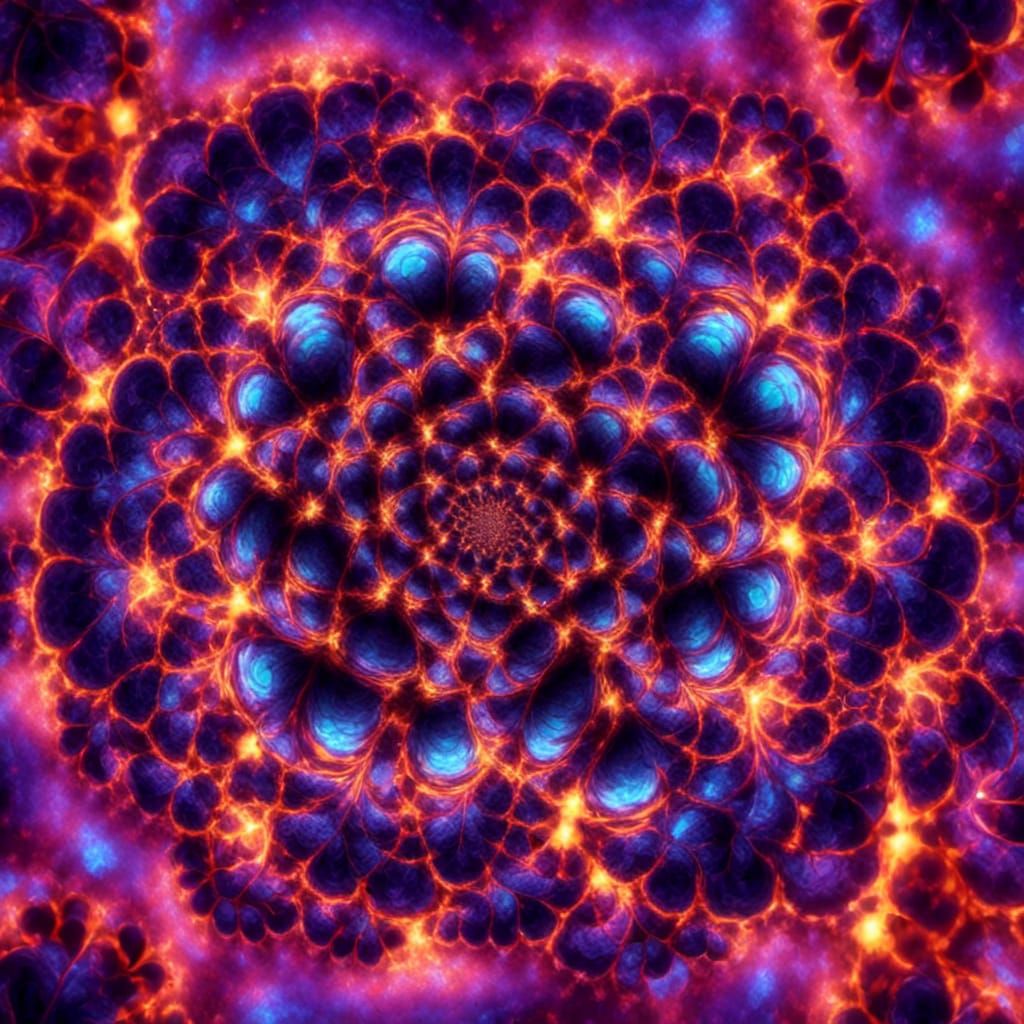 Vibrant Fractal Orb of Mathematical Equations