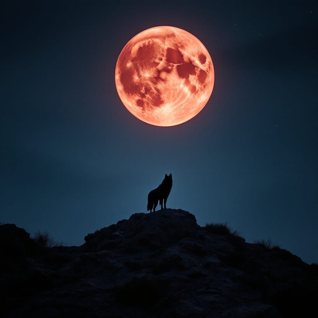 Epic Cinematic Masterpiece of a Wolfmoon in a Dramatic Film ...