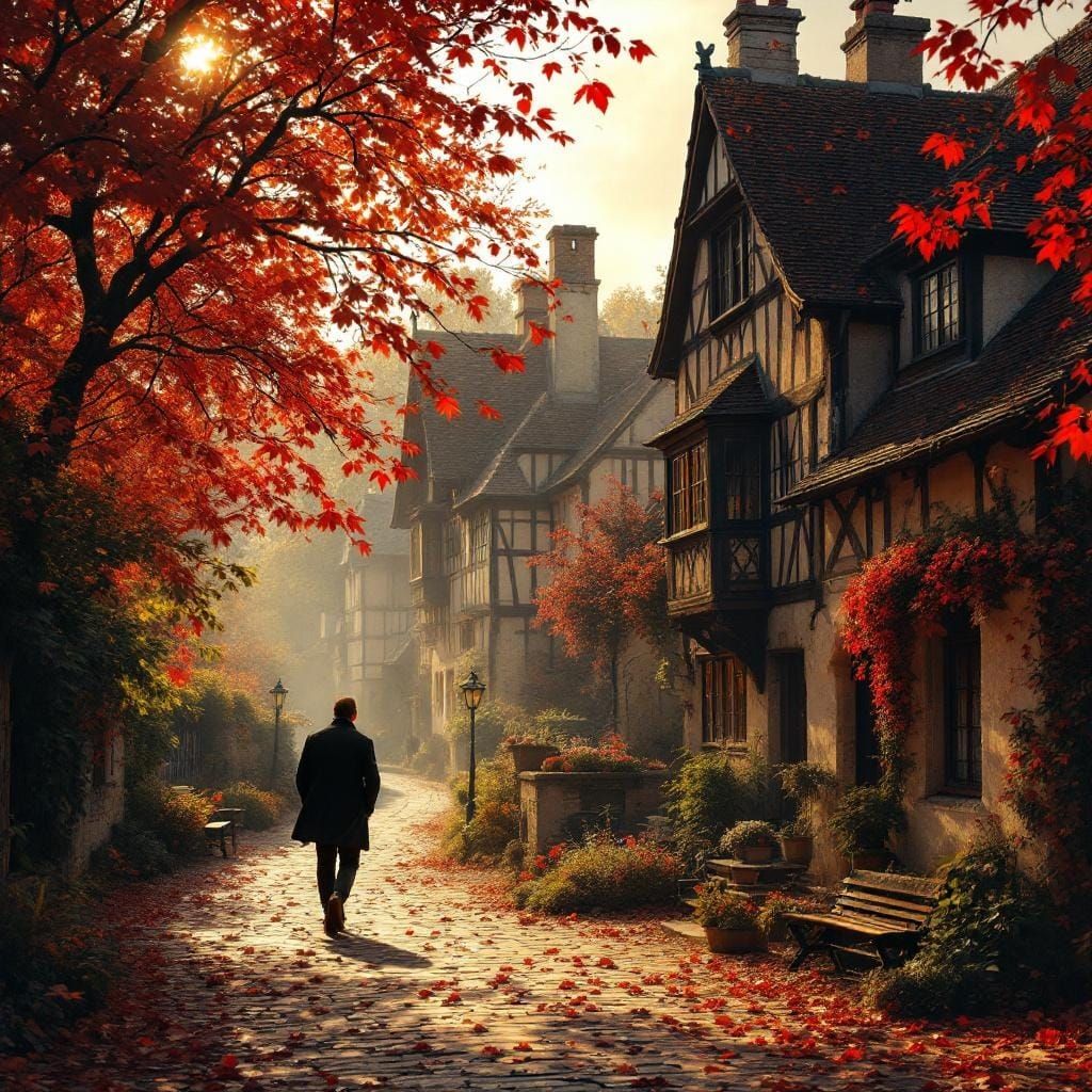 Cozy Autumn Street View in Bourges, France