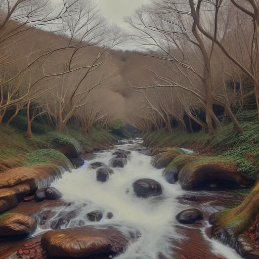 Emotive Potato Figure in Surreal Fractal Landscape