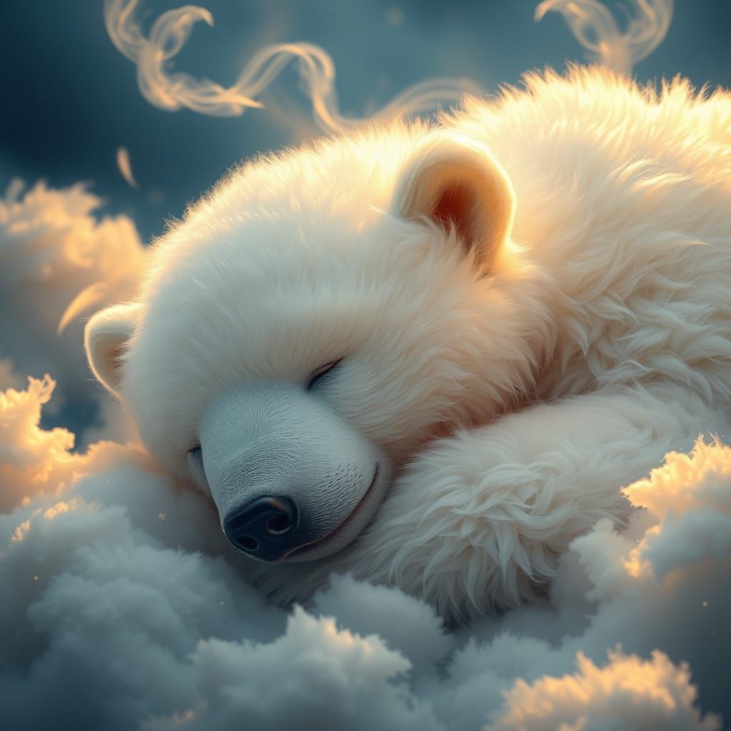 Dreamlike Cloud Bear in Ethereal Atmosphere