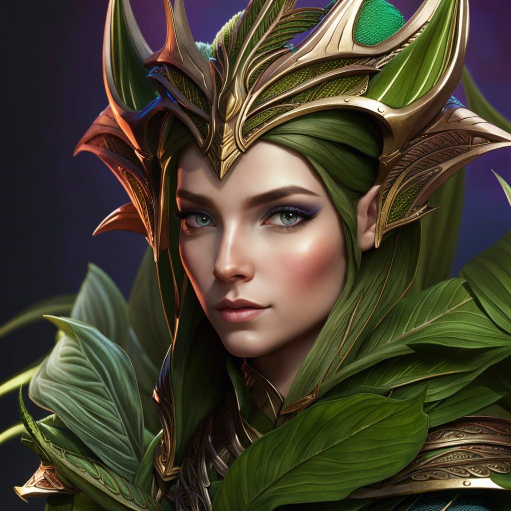 Armored Elf Portrait in Detailed Fantasy Art