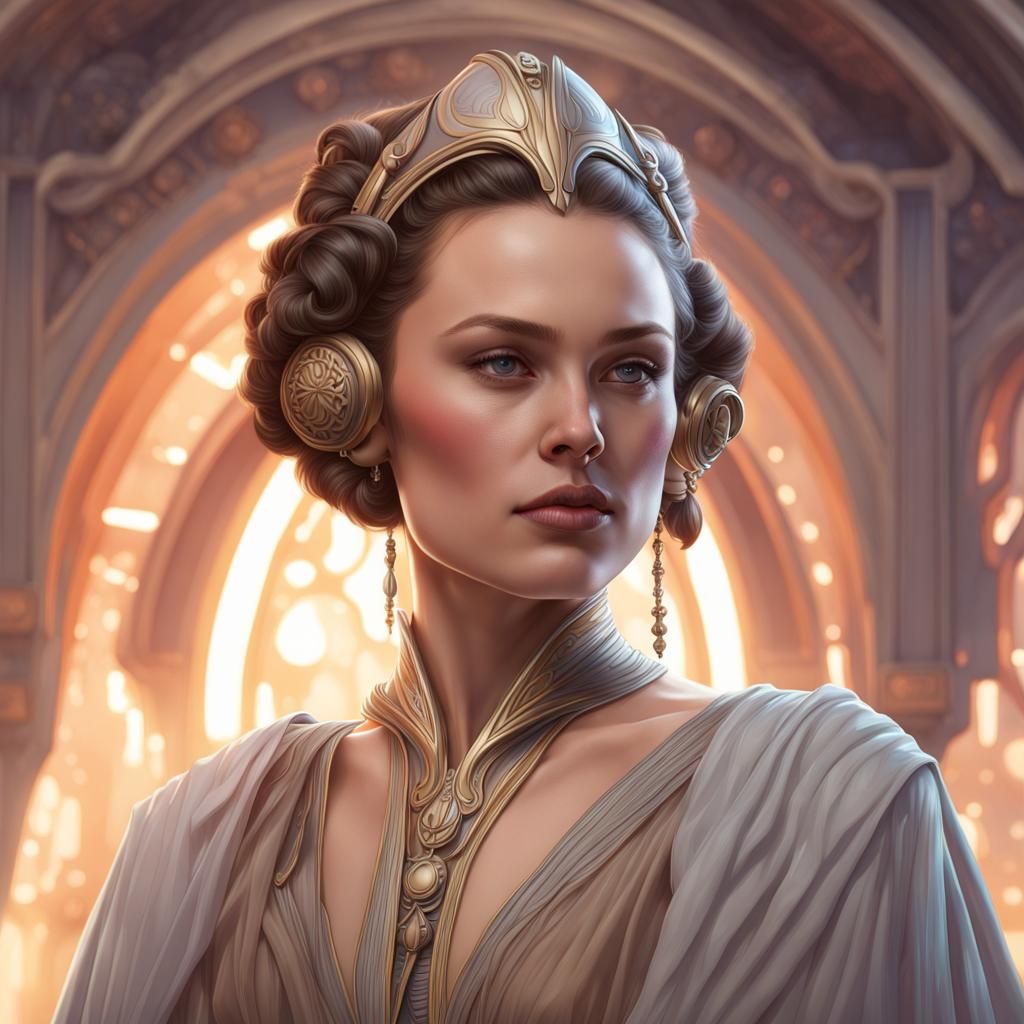 Padme Amidala Portrait in Art Nouveau Style