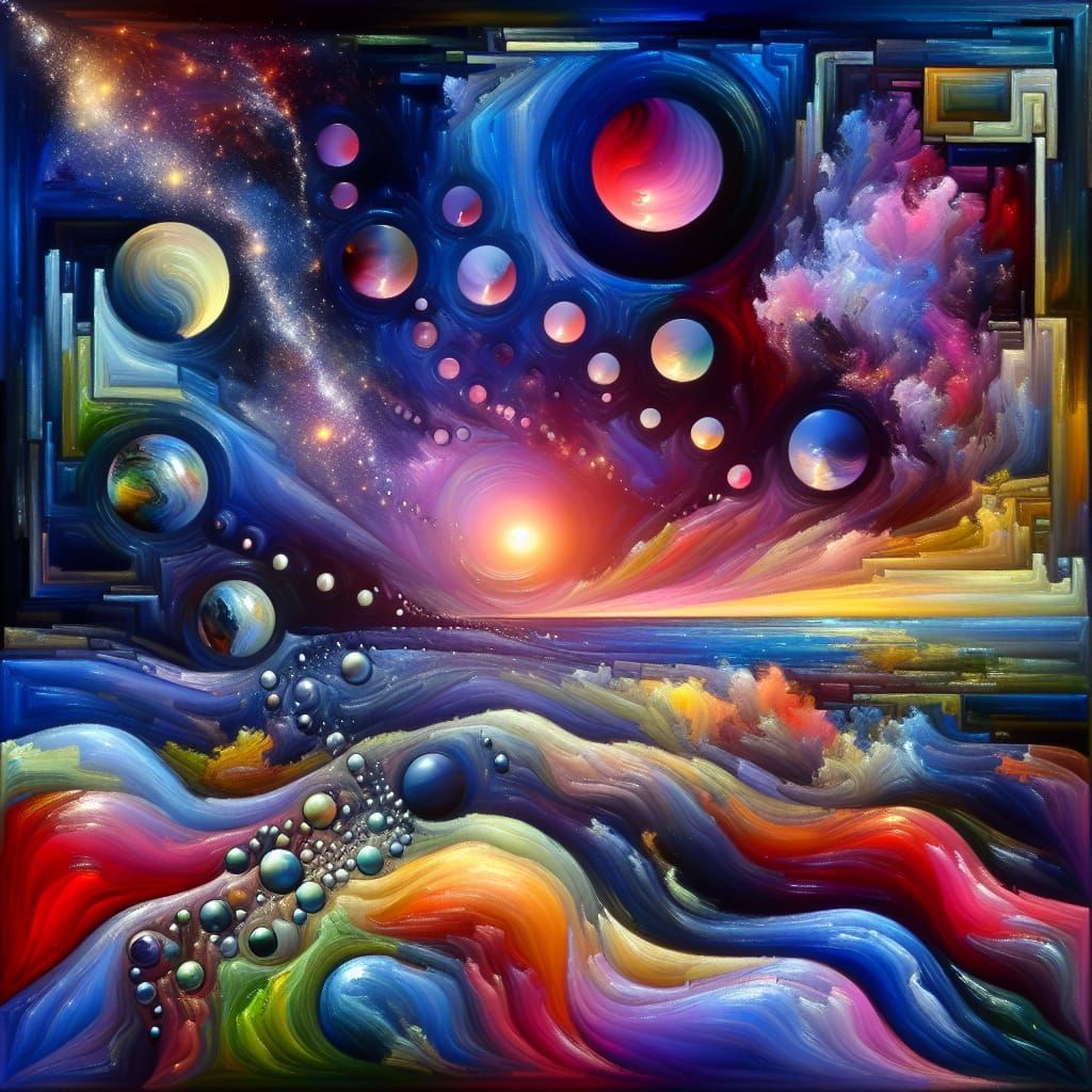 Cosmic Black Hole in Cubist Post-Impressionistic Style