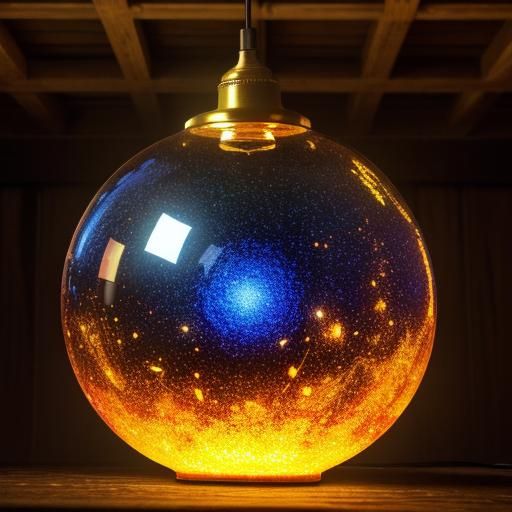 Glowing Light Bulb in Vibrant Digital Art