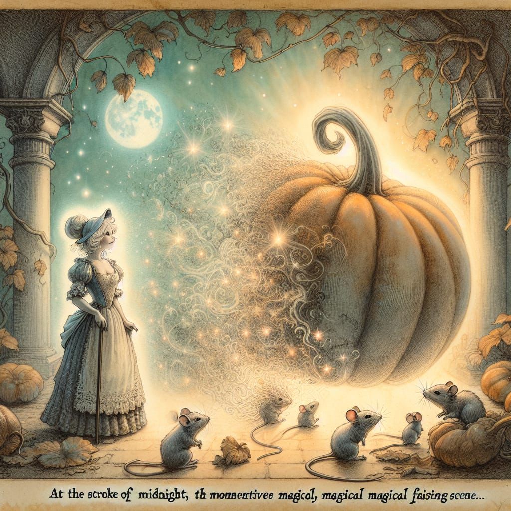 Cinderella's Midnight Transformation: Magic Fades Away
