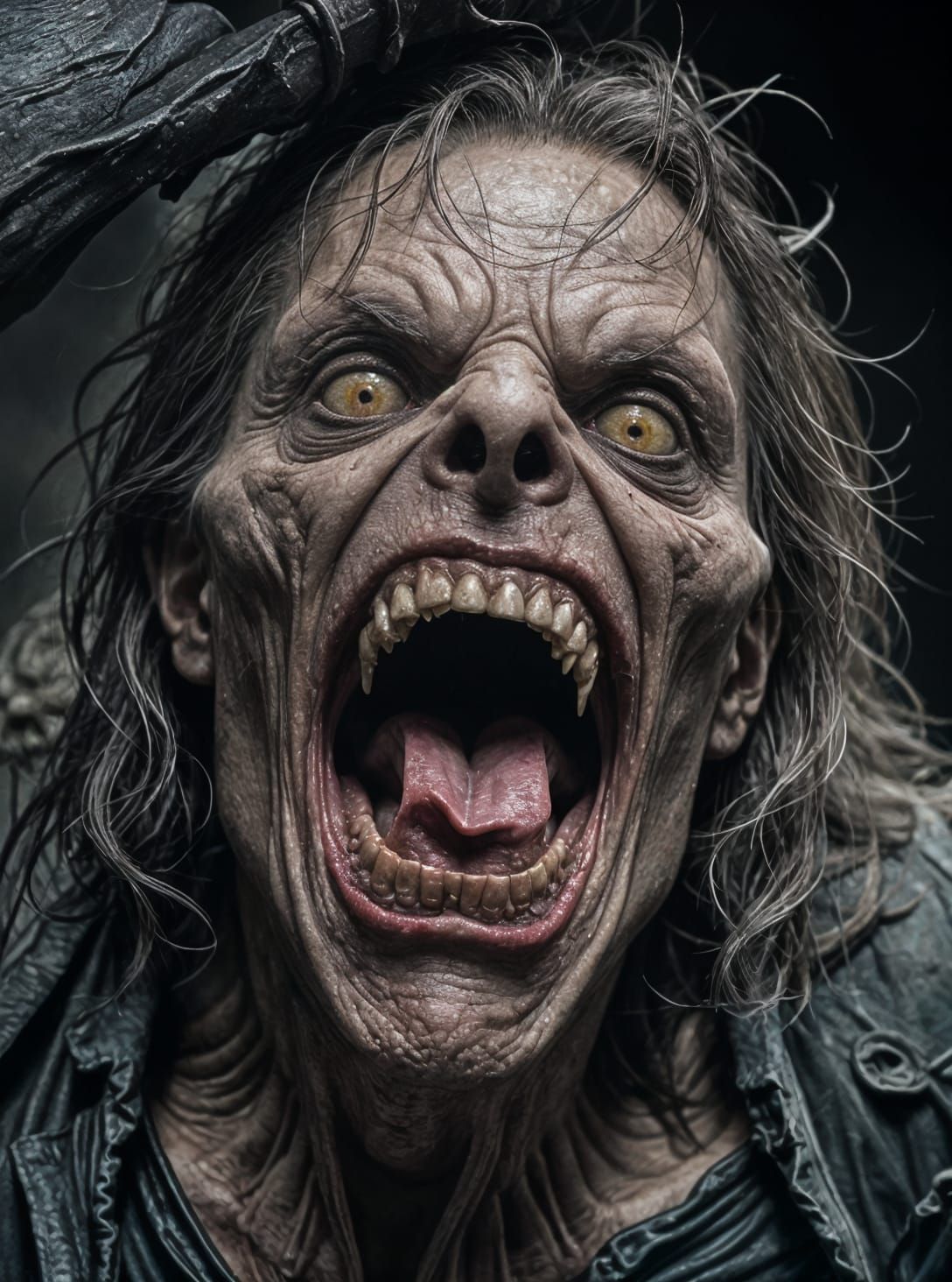 Ghoul in Agony, in the Style of Dark Fantasy Art