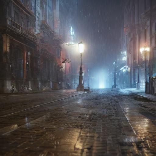 Lost in Dark City Nights: Fantasy Concept Art