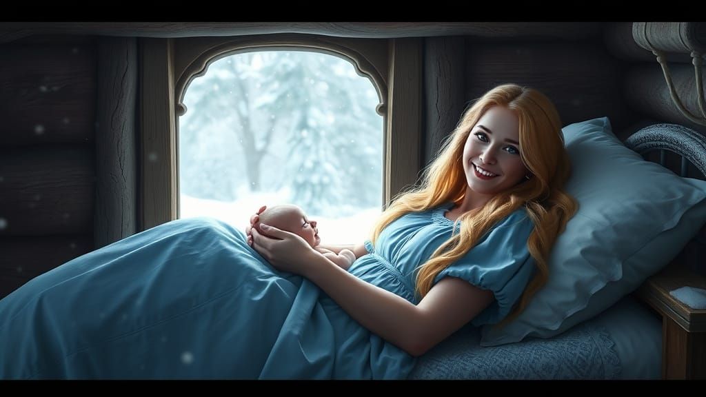 Freya Bonds with Her Cherished Child in a Whimsical Winter W...