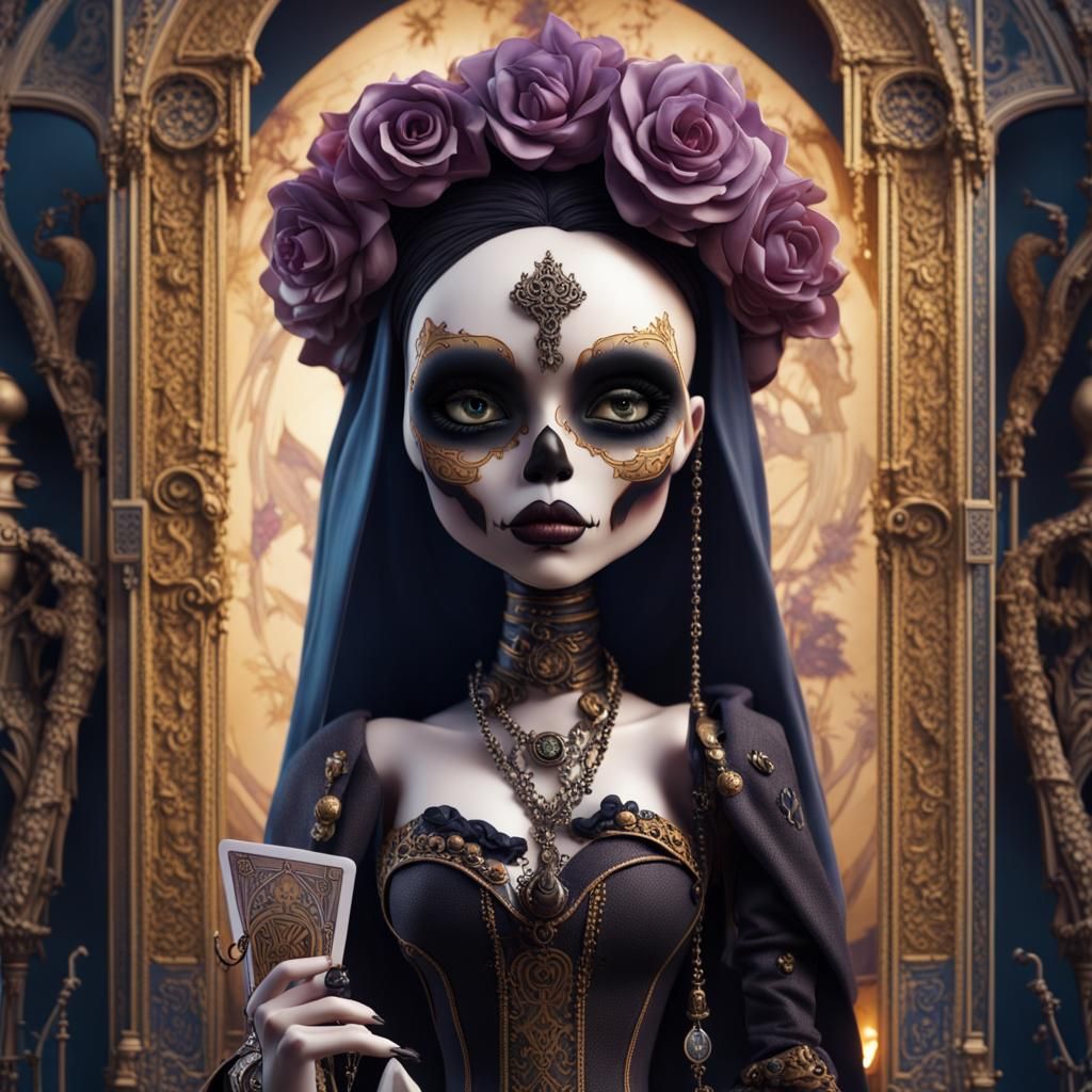 Hyperrealistic Bratz Dolls as Death Tarot Card