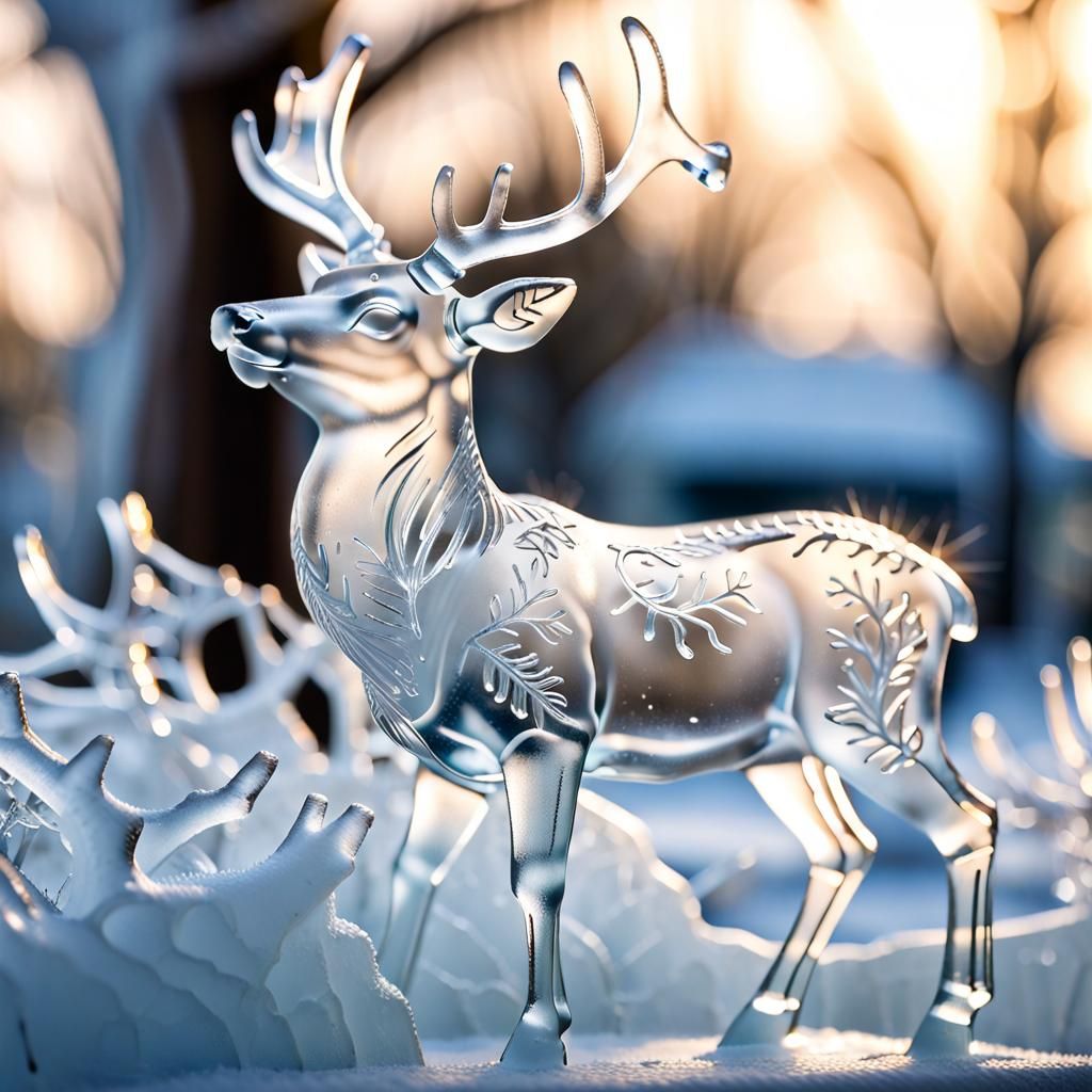 Deer ice sculpture 🦌