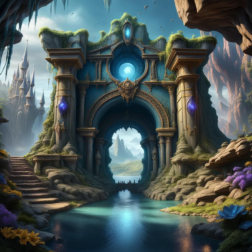 Cave Portal to Fantasyland: Detailed Matte Painting