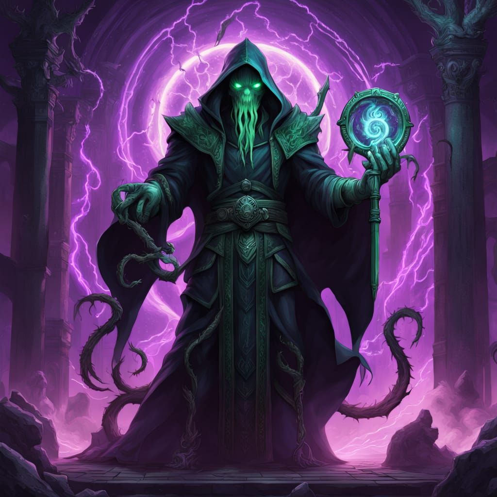 Mind Flayer Wields Arcane Power in Ancient Temple