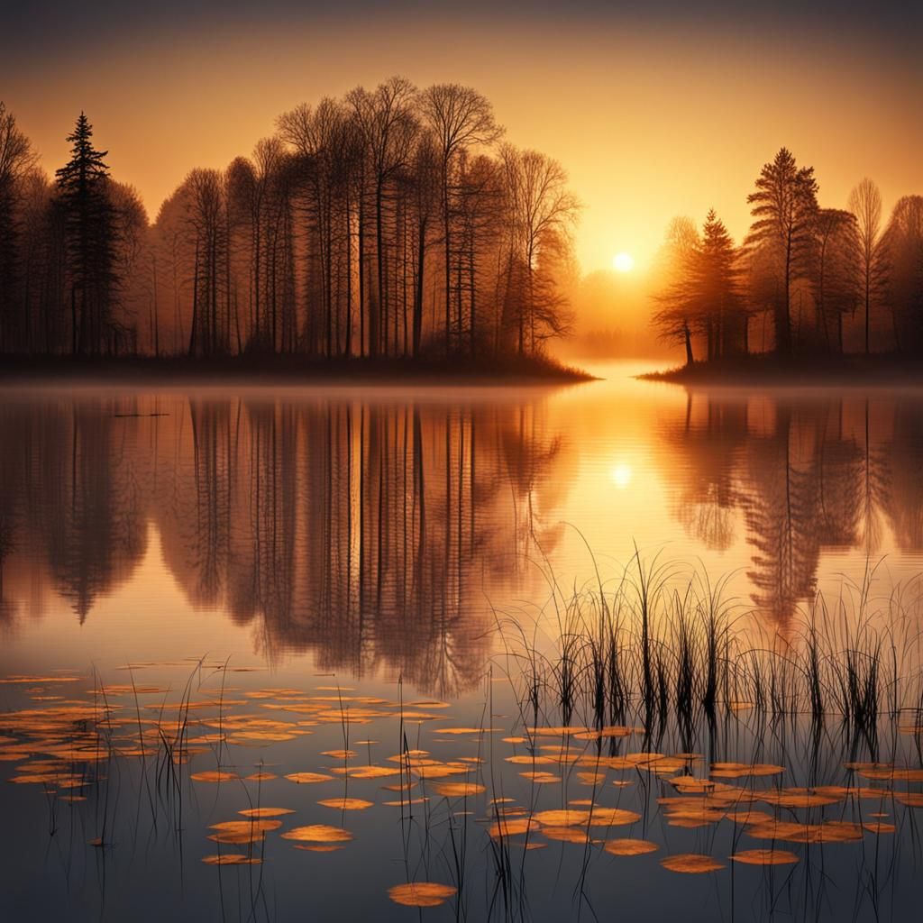Magical Sunrise on Lake Photograph