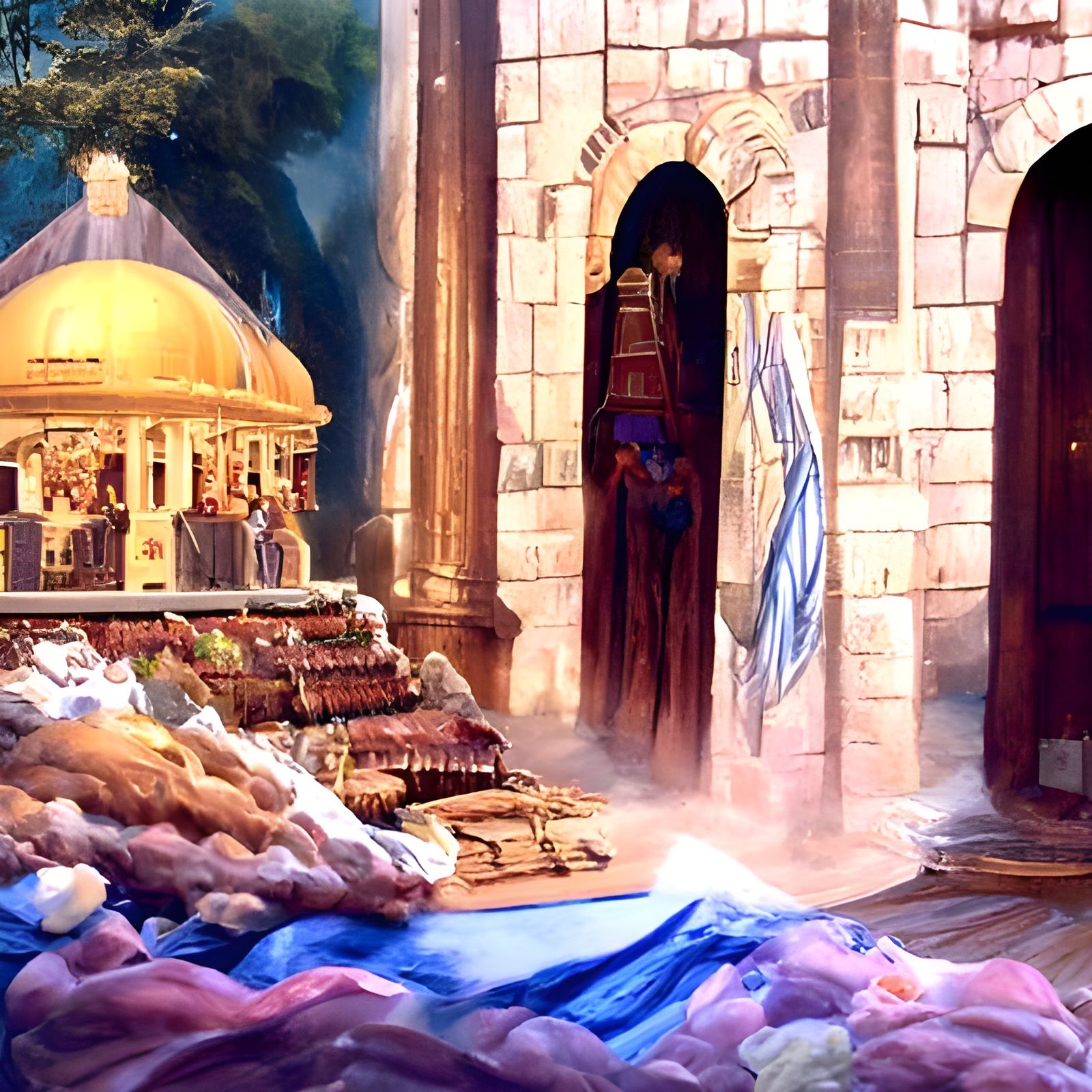 Jewish Priest Worships in Solomon's Temple Painting