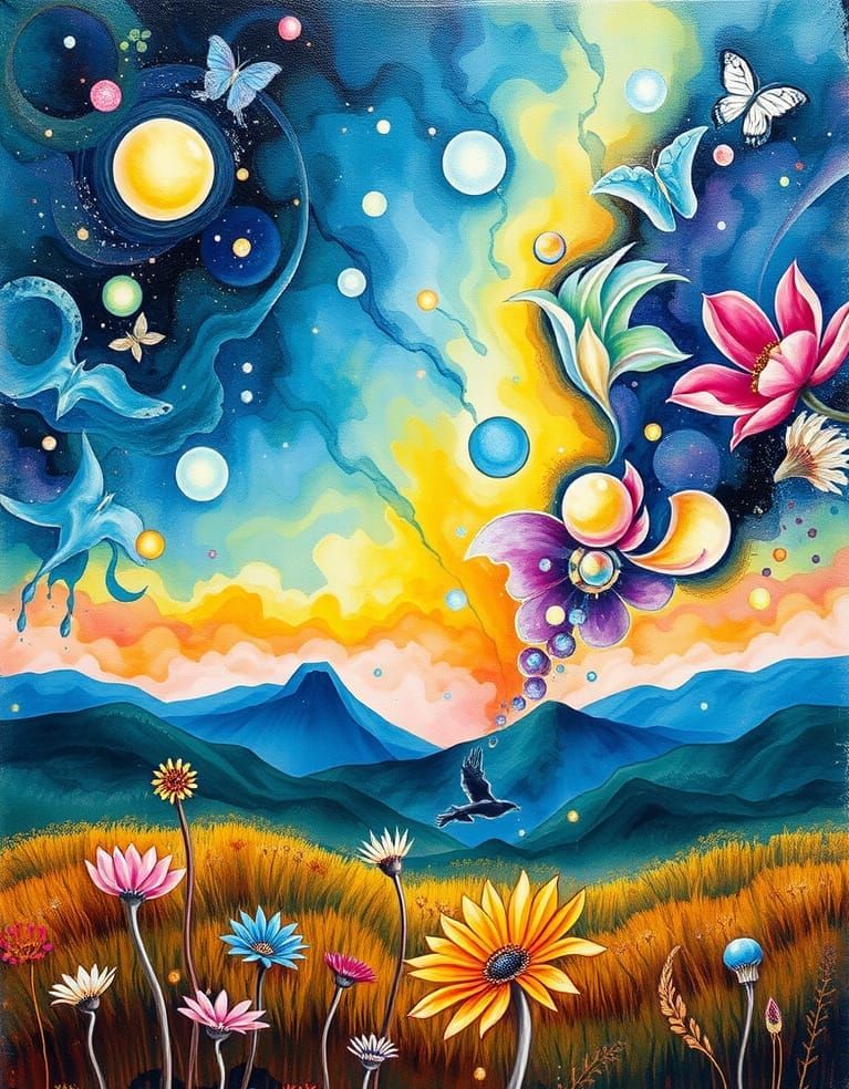 Acrylic Wash Painted on Glass Canvas Namescape Chromophore