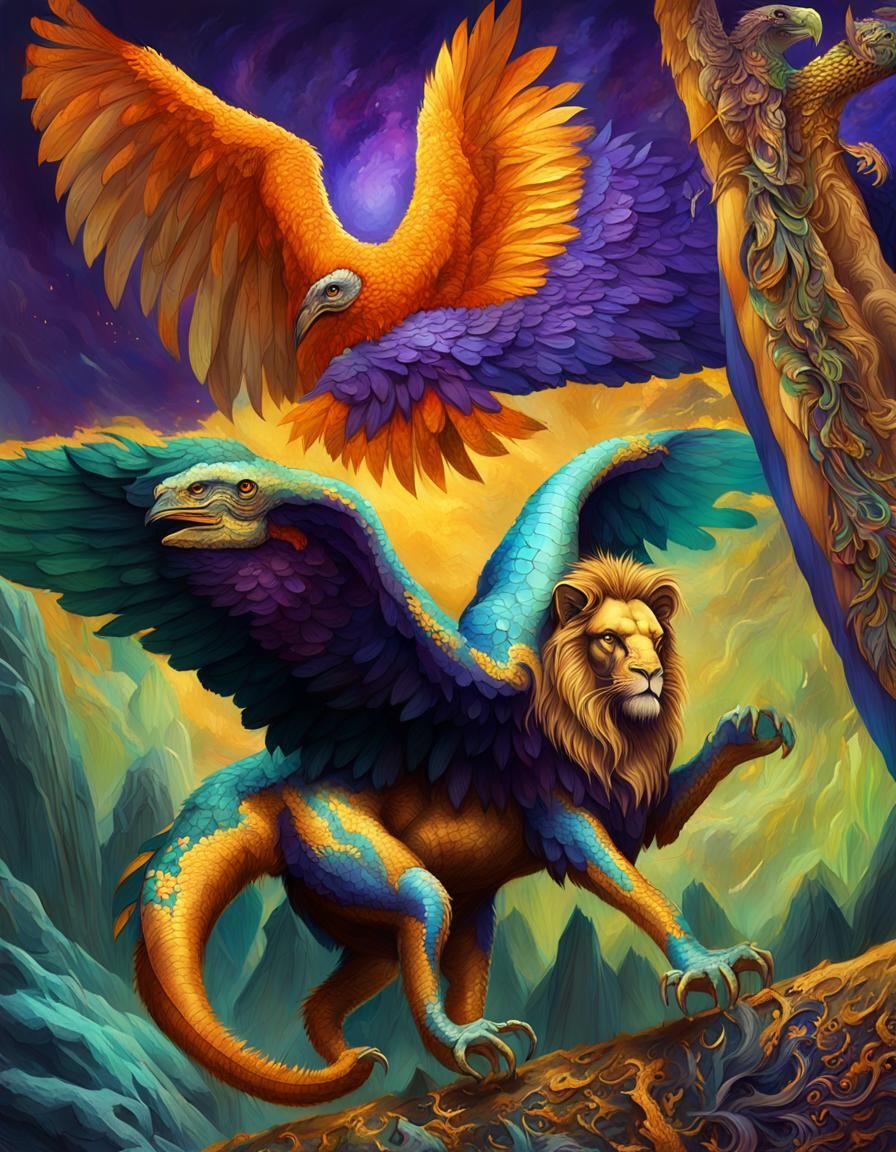 Epic Hybrid Creature Concept Art in Matte Painting Style