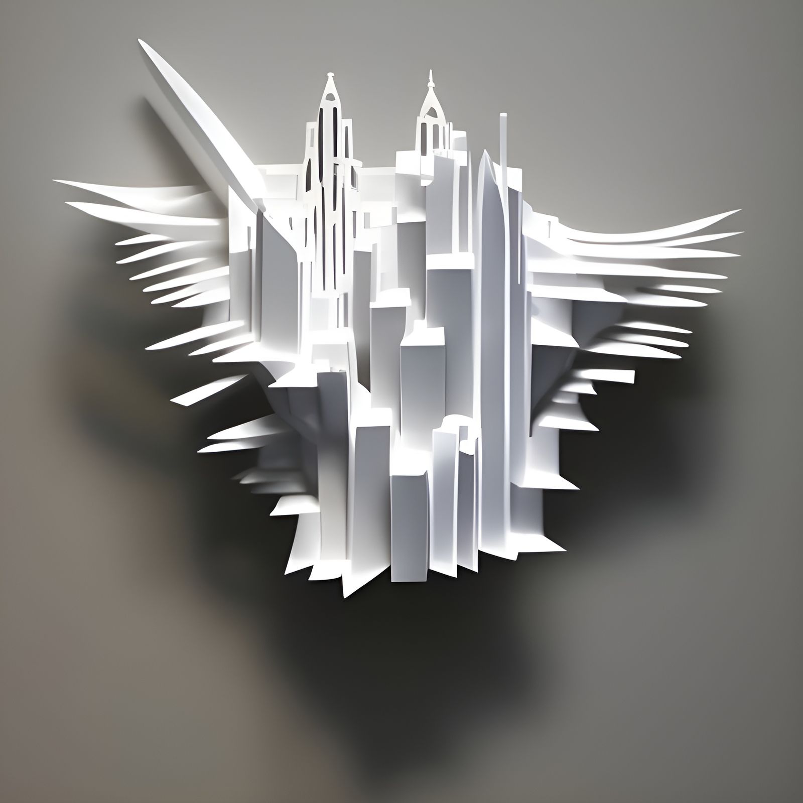 Abstract Paper City Skyline Sculpture