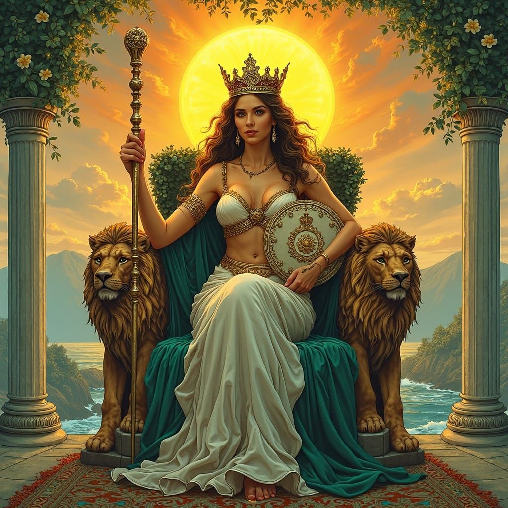 The Empress Tarot Card in Cesenatico Style