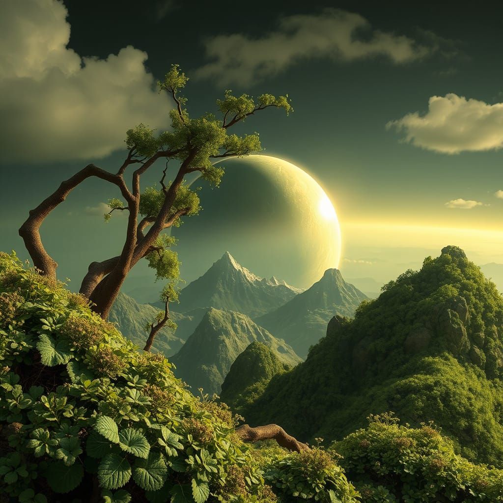 Ethereal Gold Eye Discovers Verdant Alien Landscape