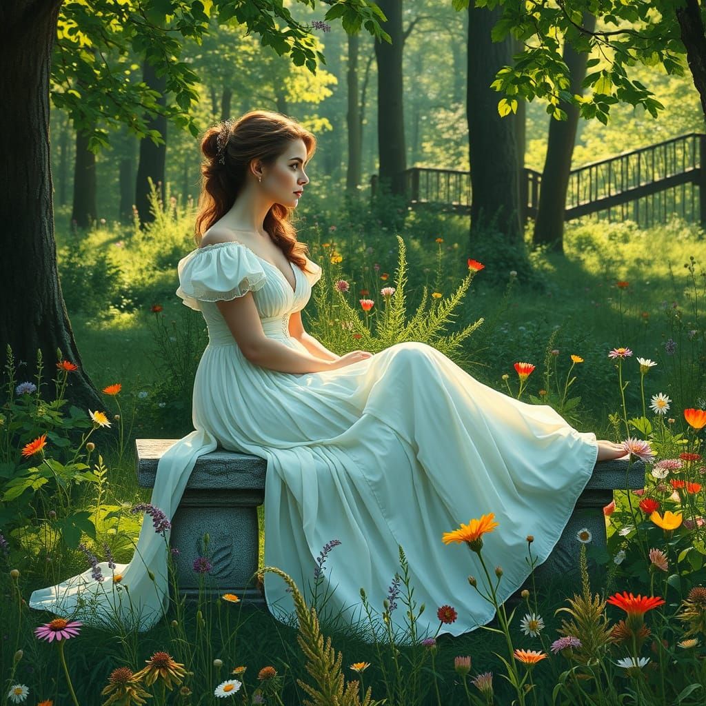 Enchanted Forest Sitter in Whimsical Style