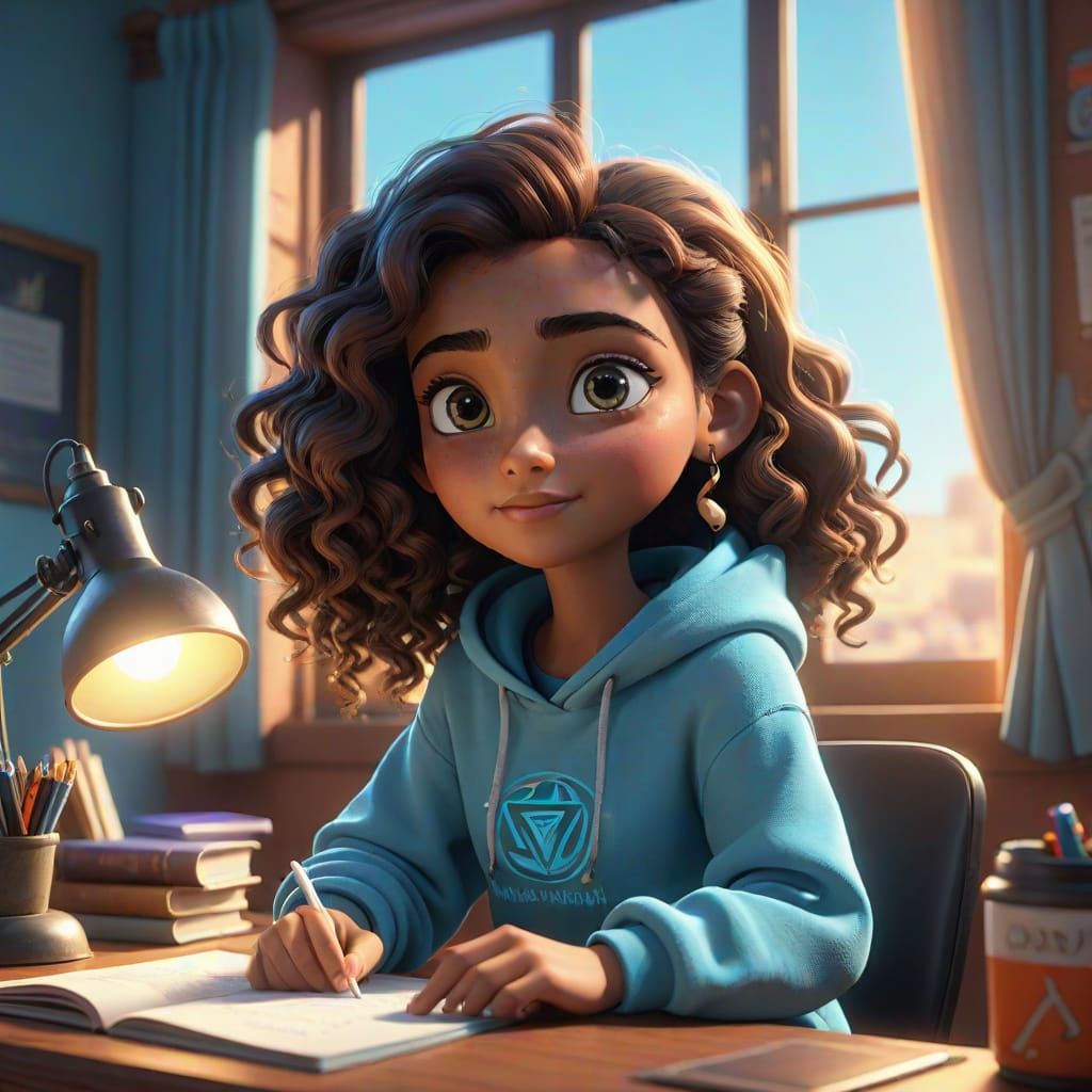 Egyptian Girl Studies in Vibrant 3D Digital Art