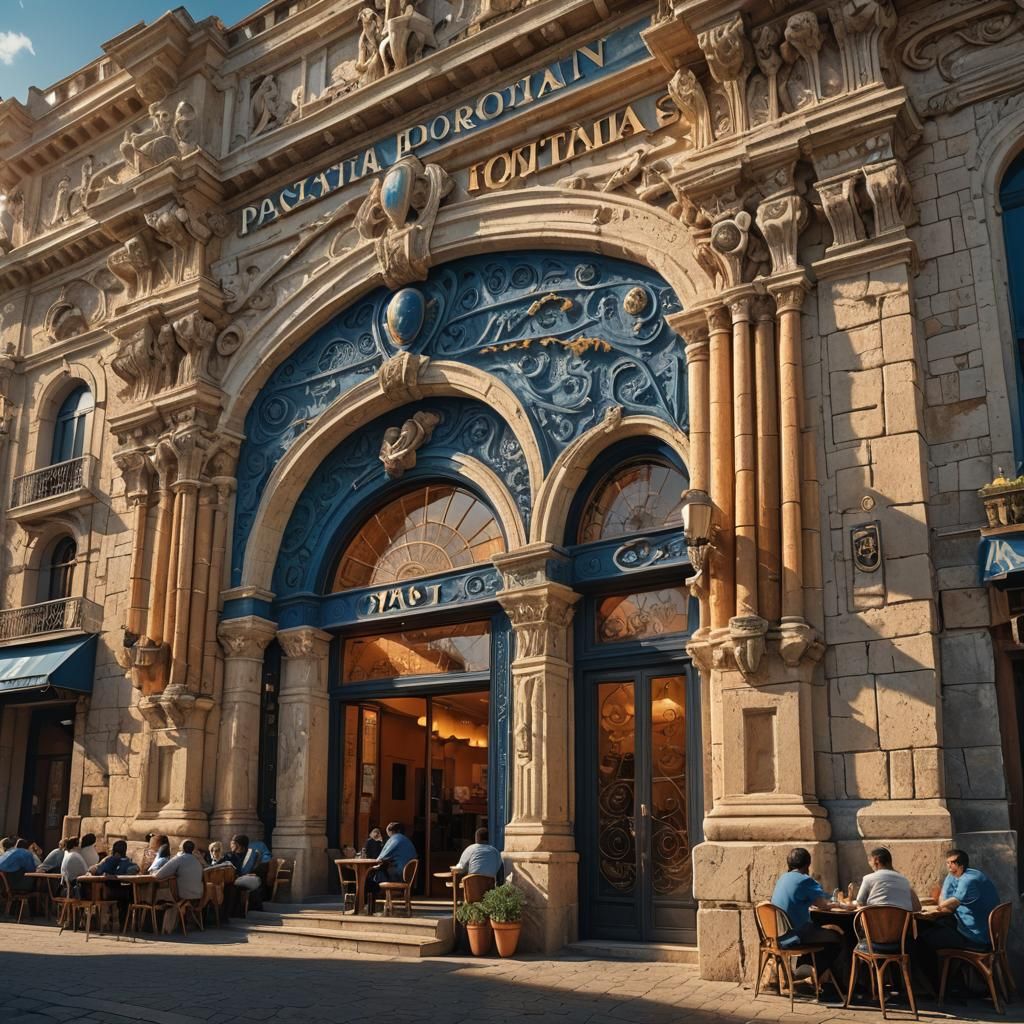 Pasta Pronto Restaurant Near Stadium: Matte Painting