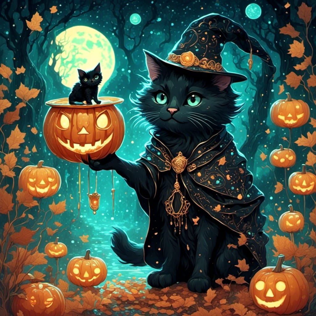 Cosmic Witch Cat Trick or Treating