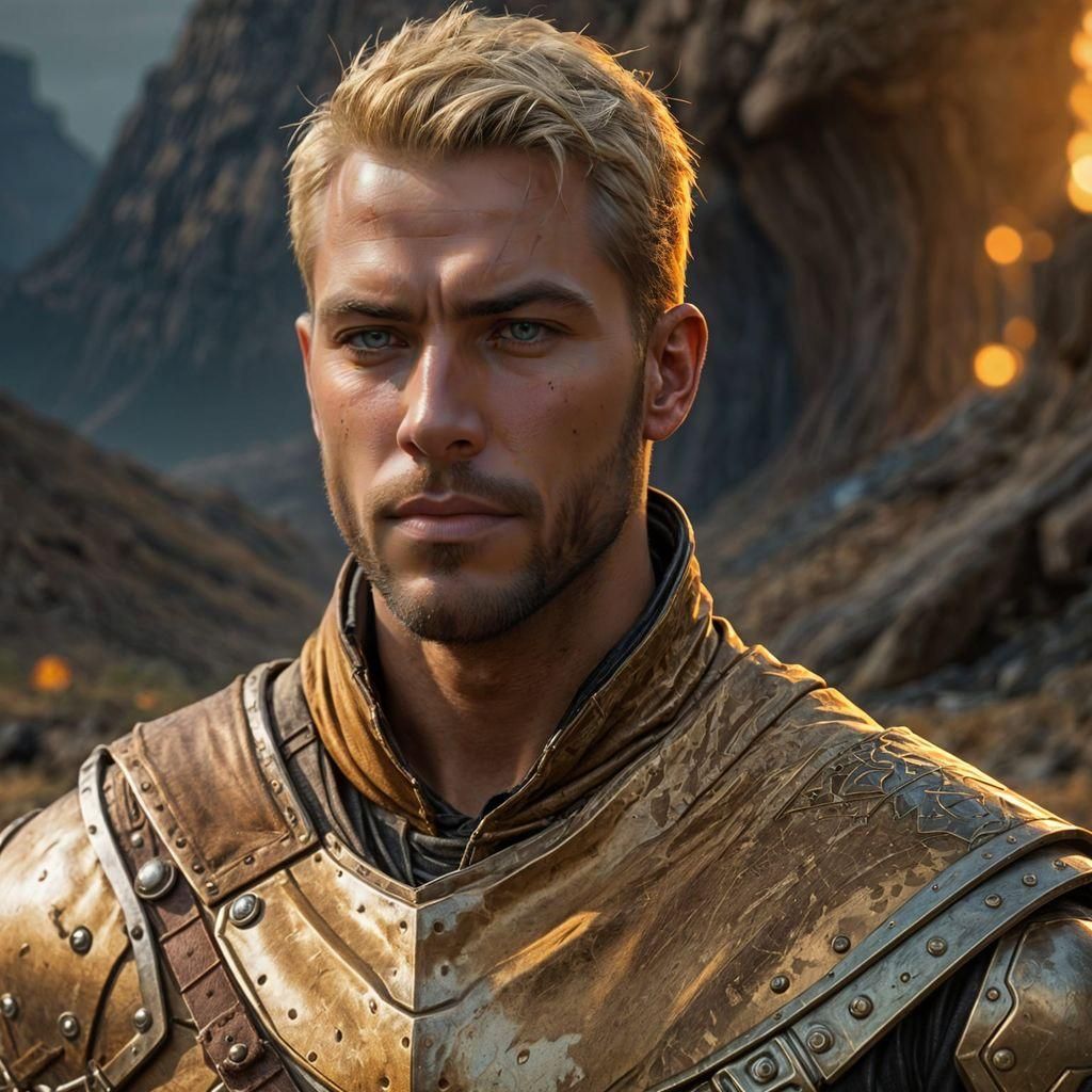 Epic Sci-Fi Mercenary in Wasteland, Hyperrealistic Concept A...