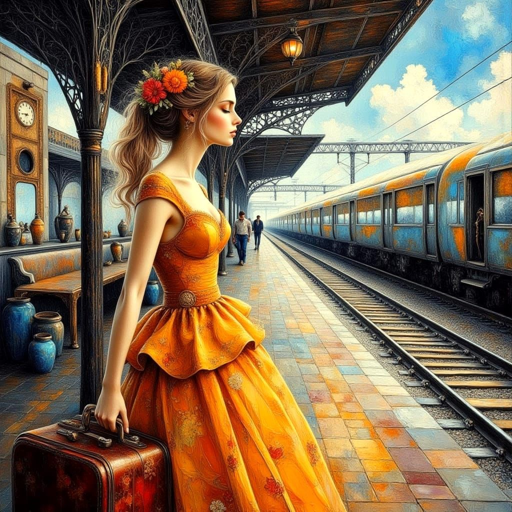 Joyful Reunion in Impasto Bohemian Style