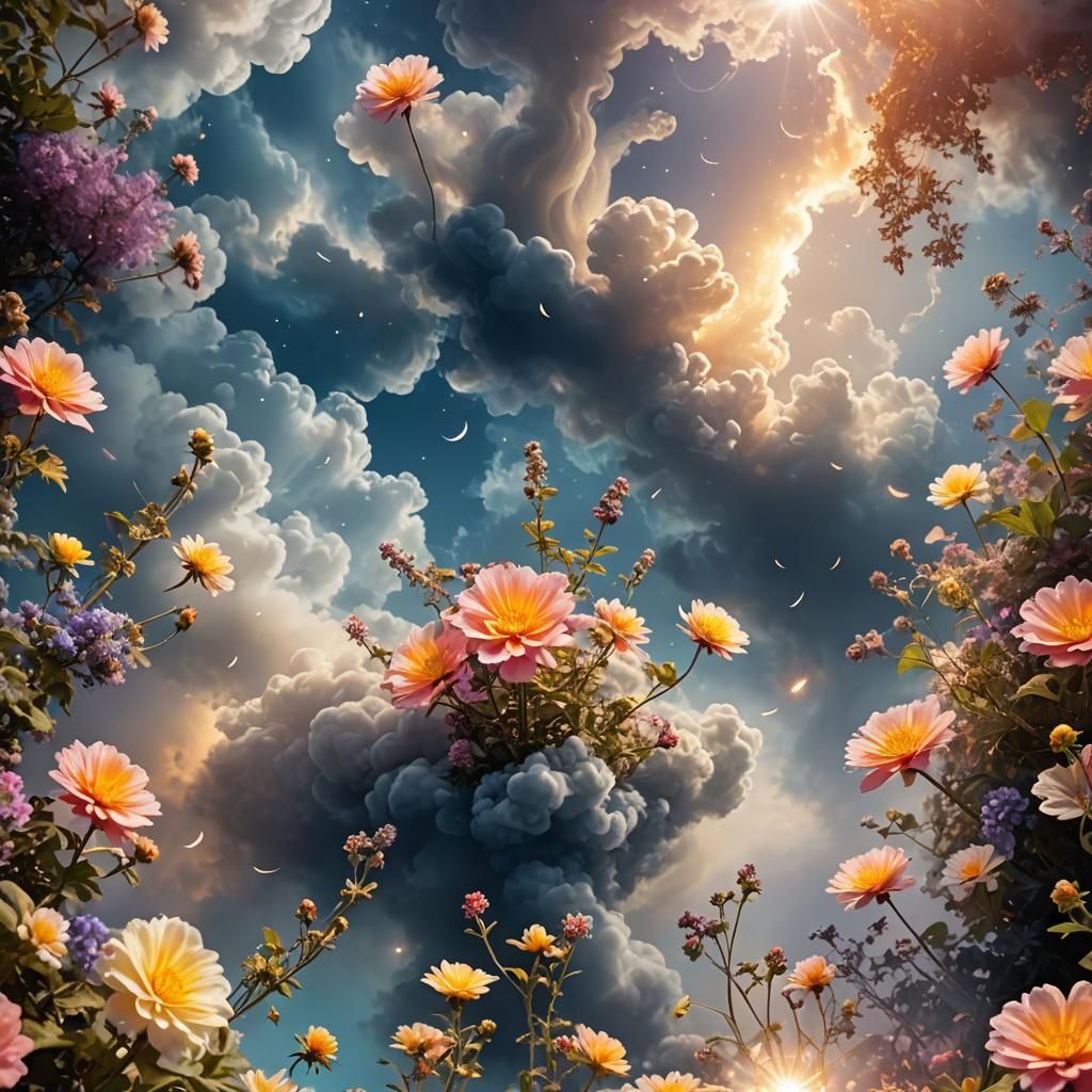 Ethereal Smoke Garden Under Moonlight