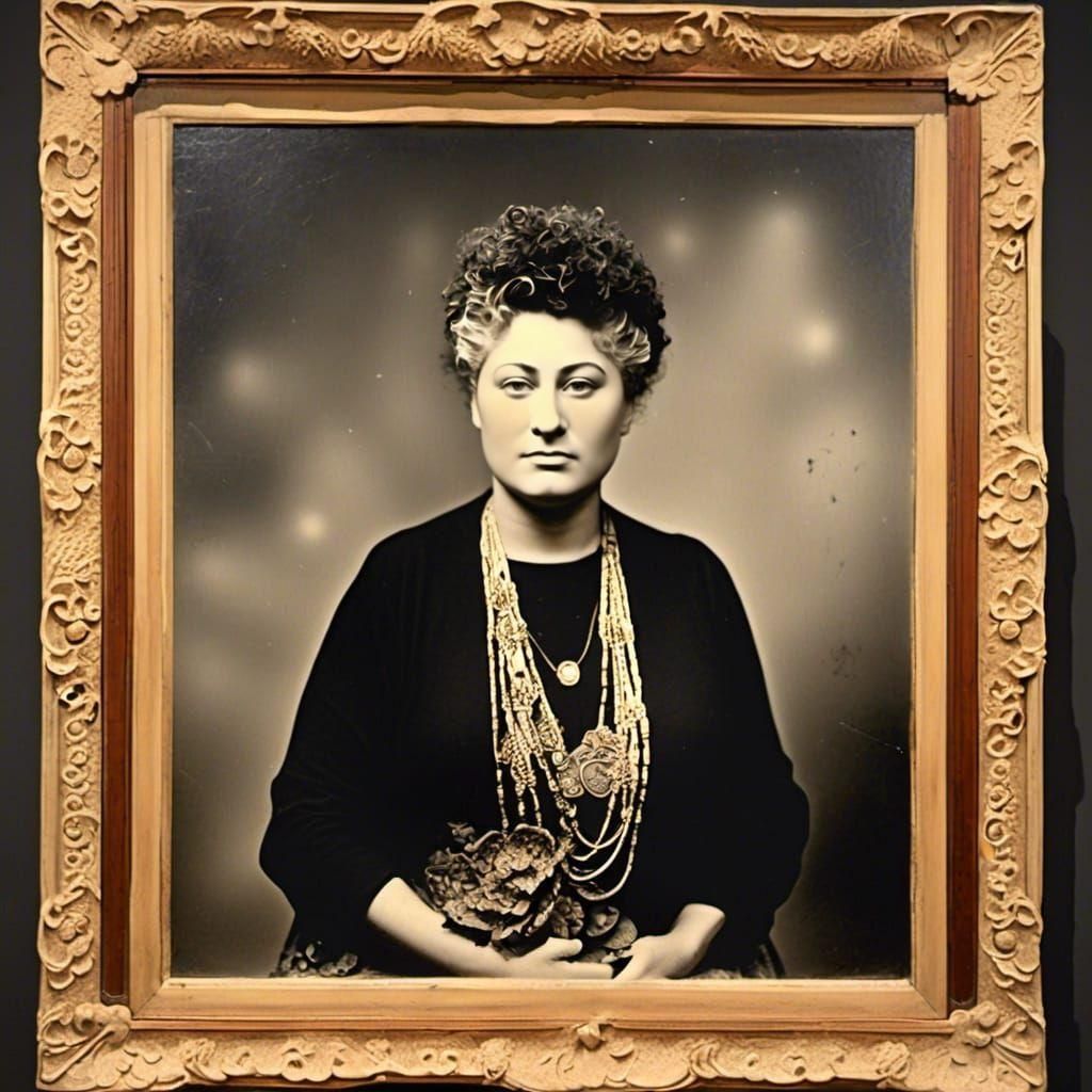 Woman in Gustav Klimt Style Portrait