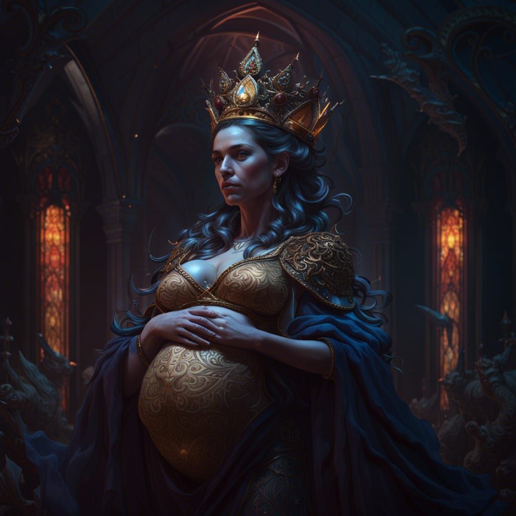 Pregnant Queen: Dark Fantasy Concept Art