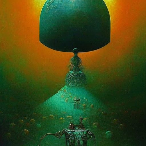 Robot Revolution in Surrealist Style