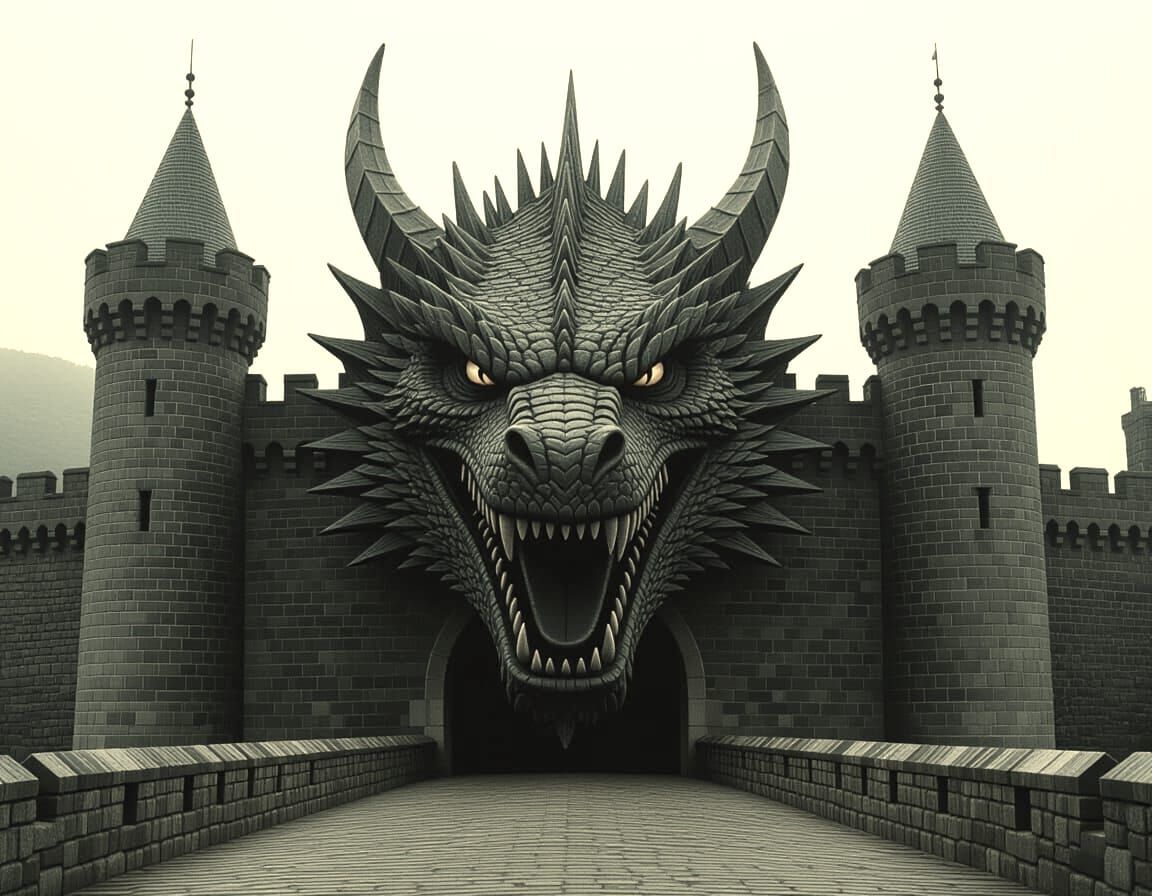 Dragon Head Fortress Entrance Cinematic Film Still