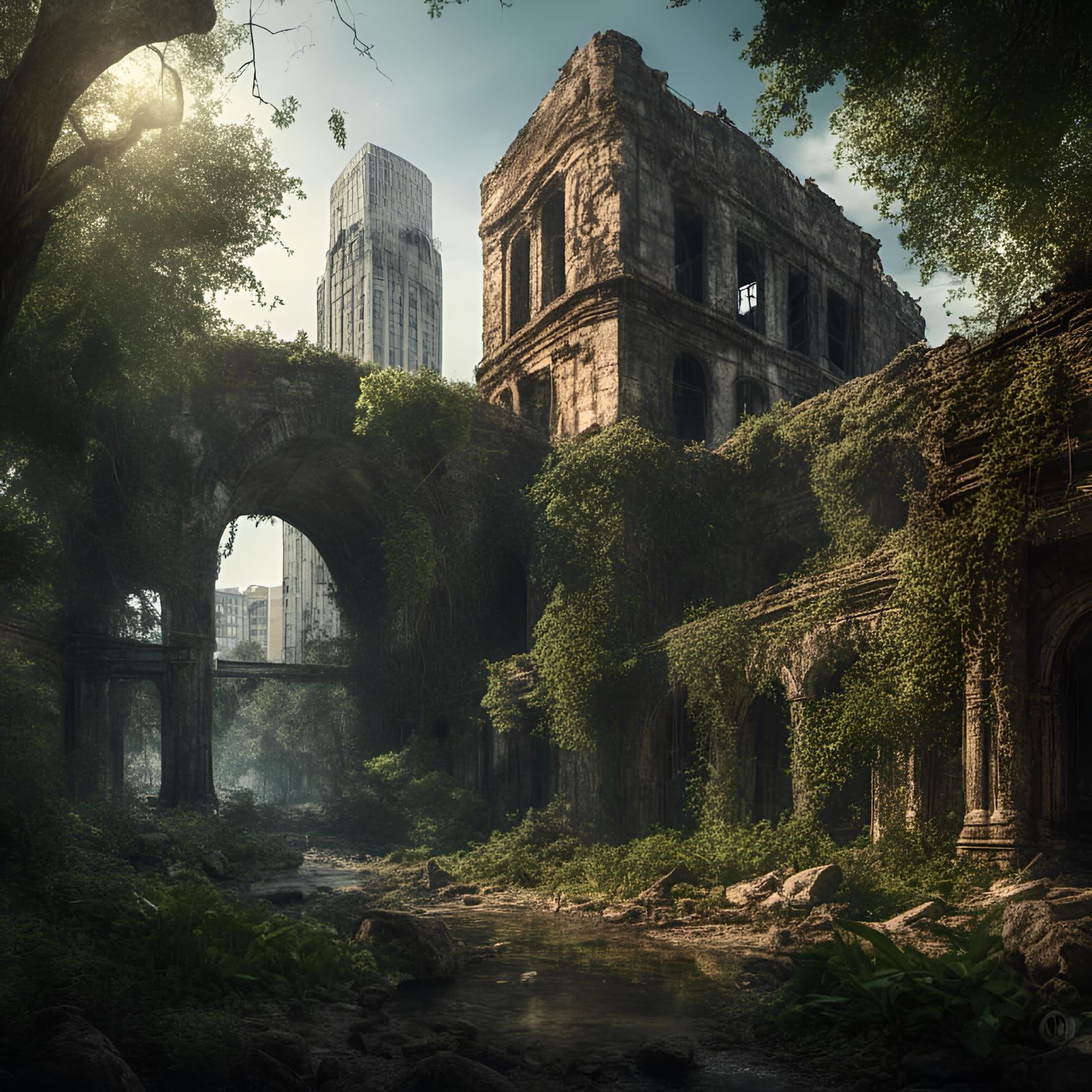 Jungle Vines Reclaim Ancient Ruins