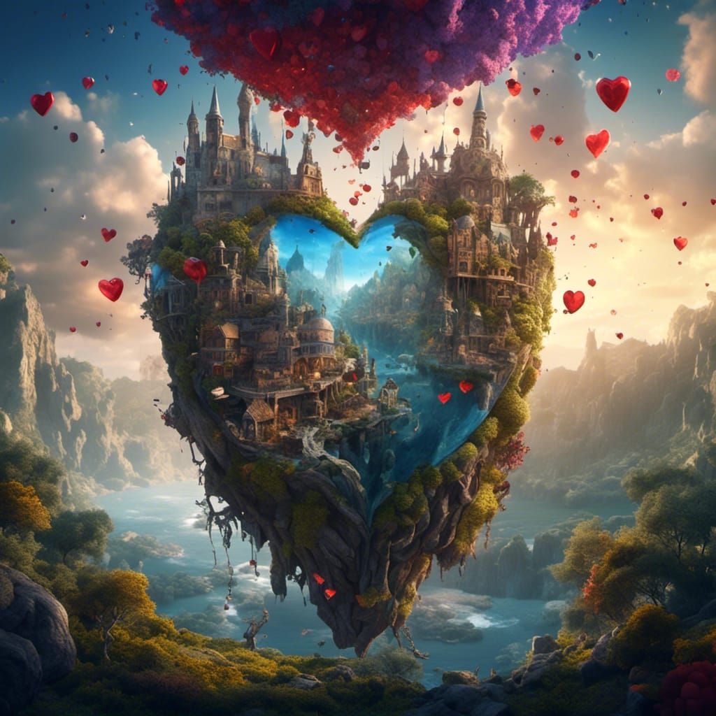 Fragile Heart of Glass: Hyperreal Detailed Matte Painting