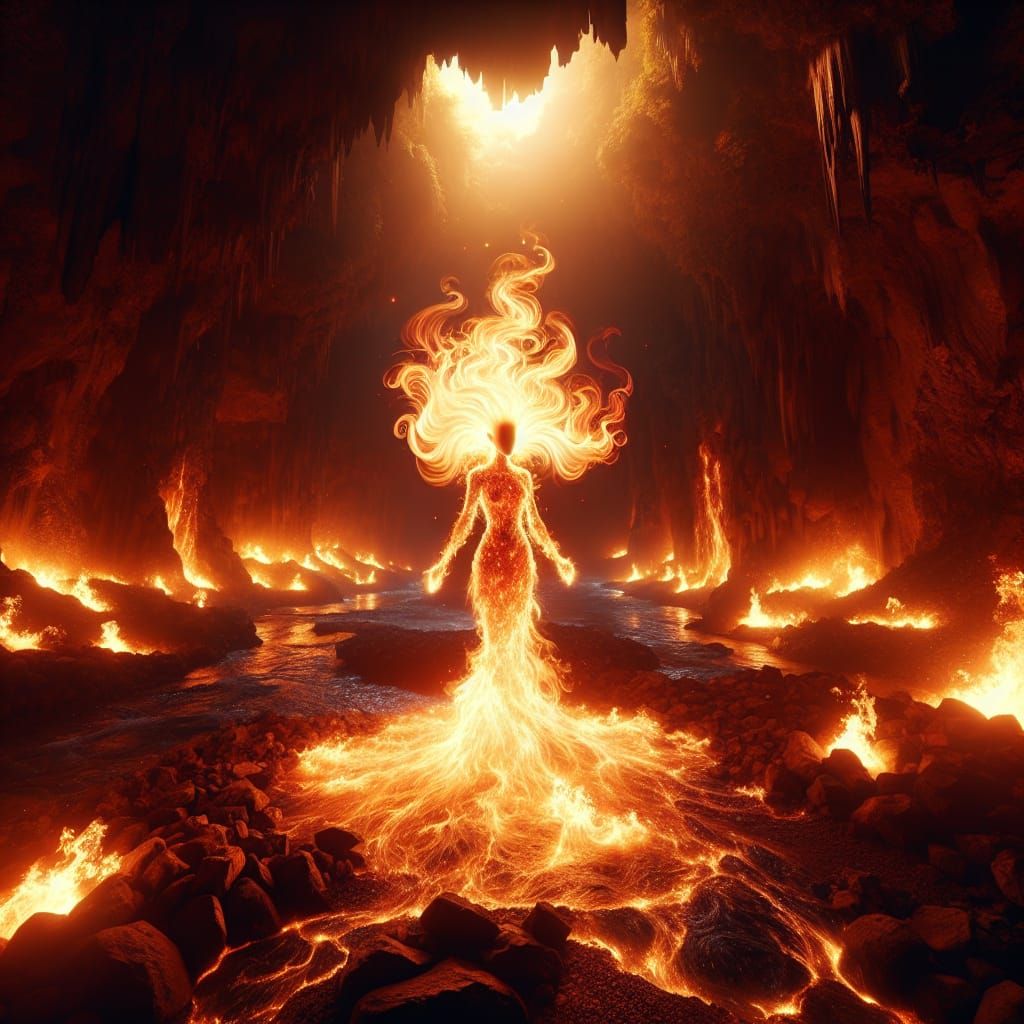 Ethereal Fire Elemental in Magma Cavern
