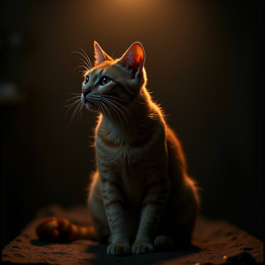 Regal Neffy Cat in Cinematic Atmosphere