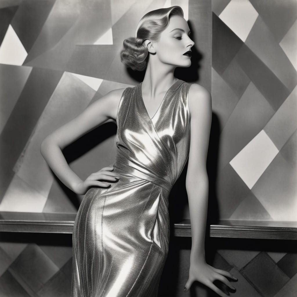 Art-deco, silver, black-and-white