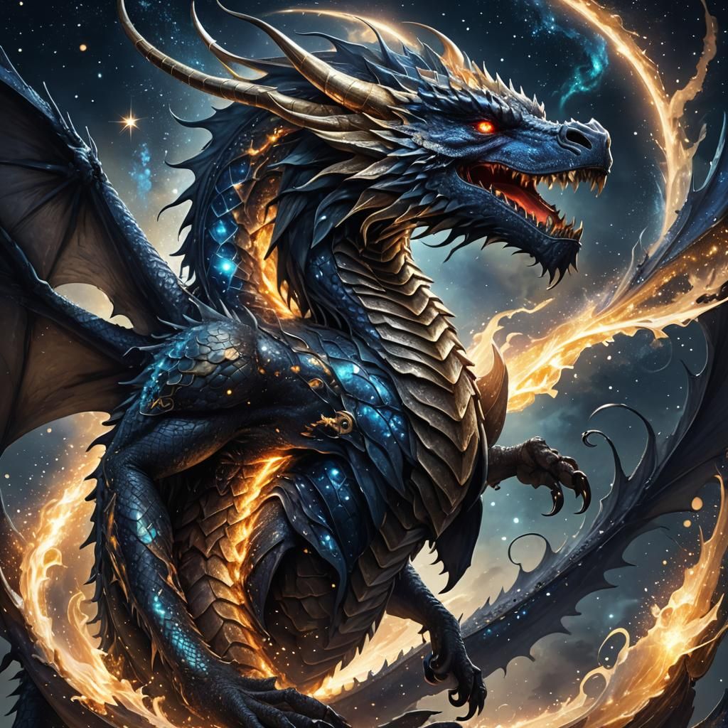 Celestial Dragon in Dark Fantasy Concept Art