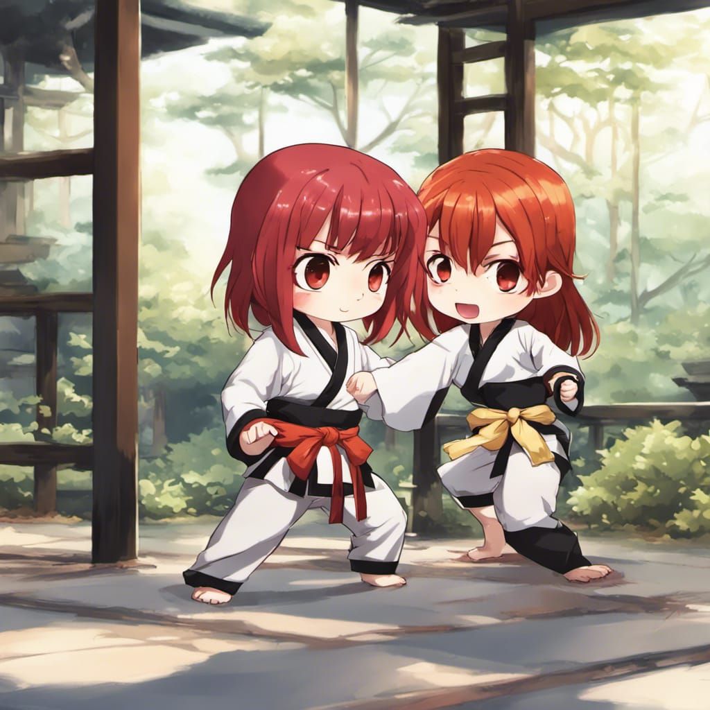 Chibi Martial Arts Lesson in Anime Style