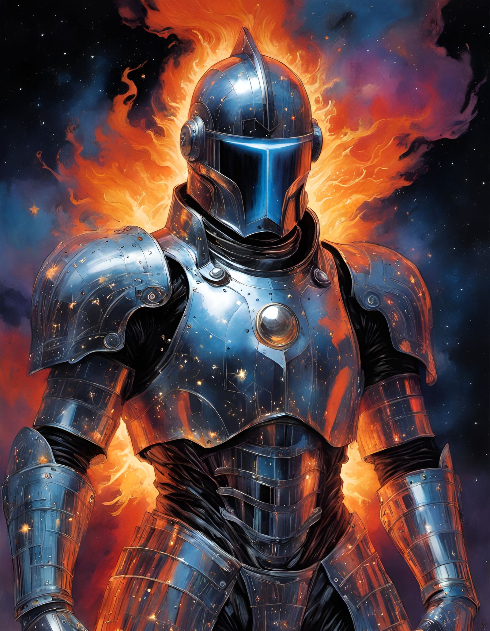 Dichroic Knight of Cosmic Energy with Intricate Armor