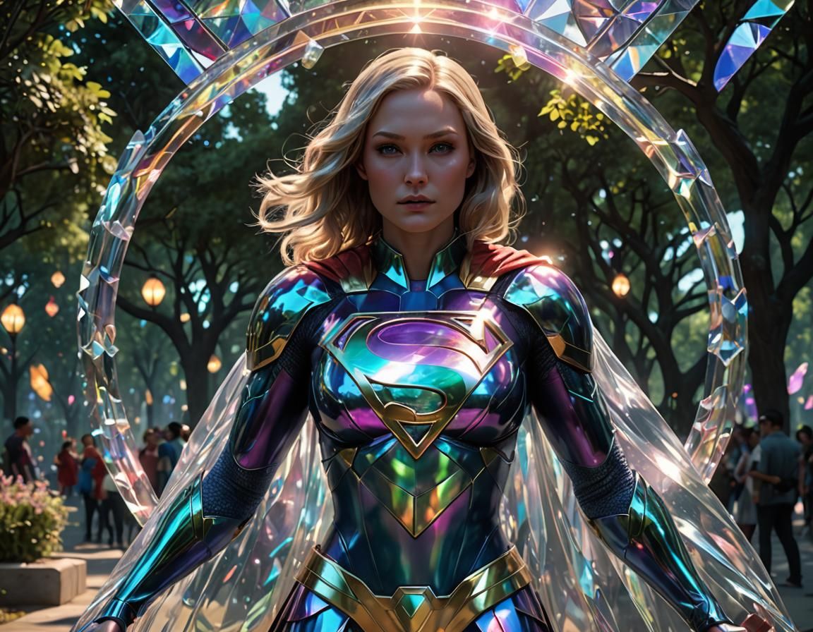 Crystal Supergirl: Epic Sci-Fi Concept Art