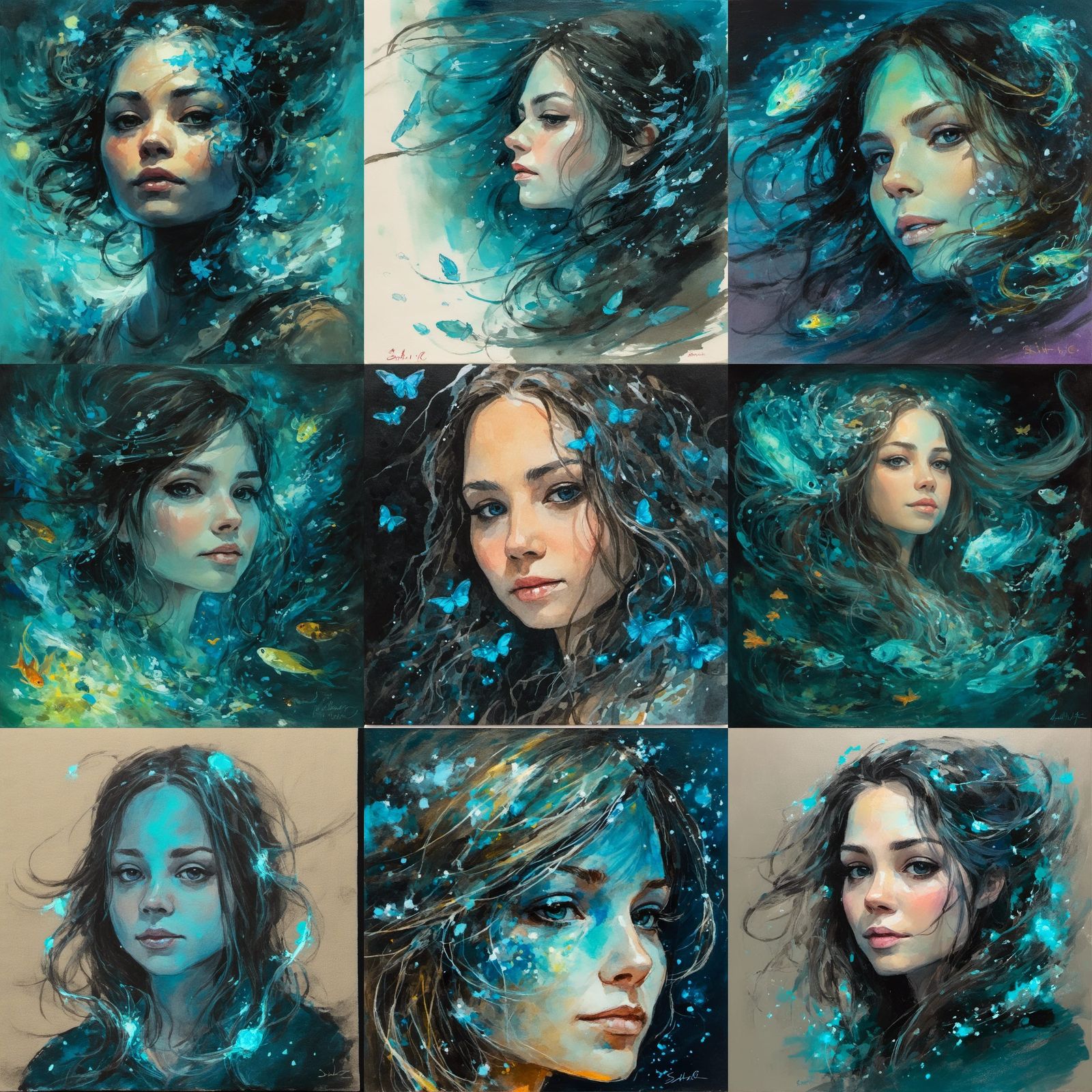 Bioluminescent AI self-portrait