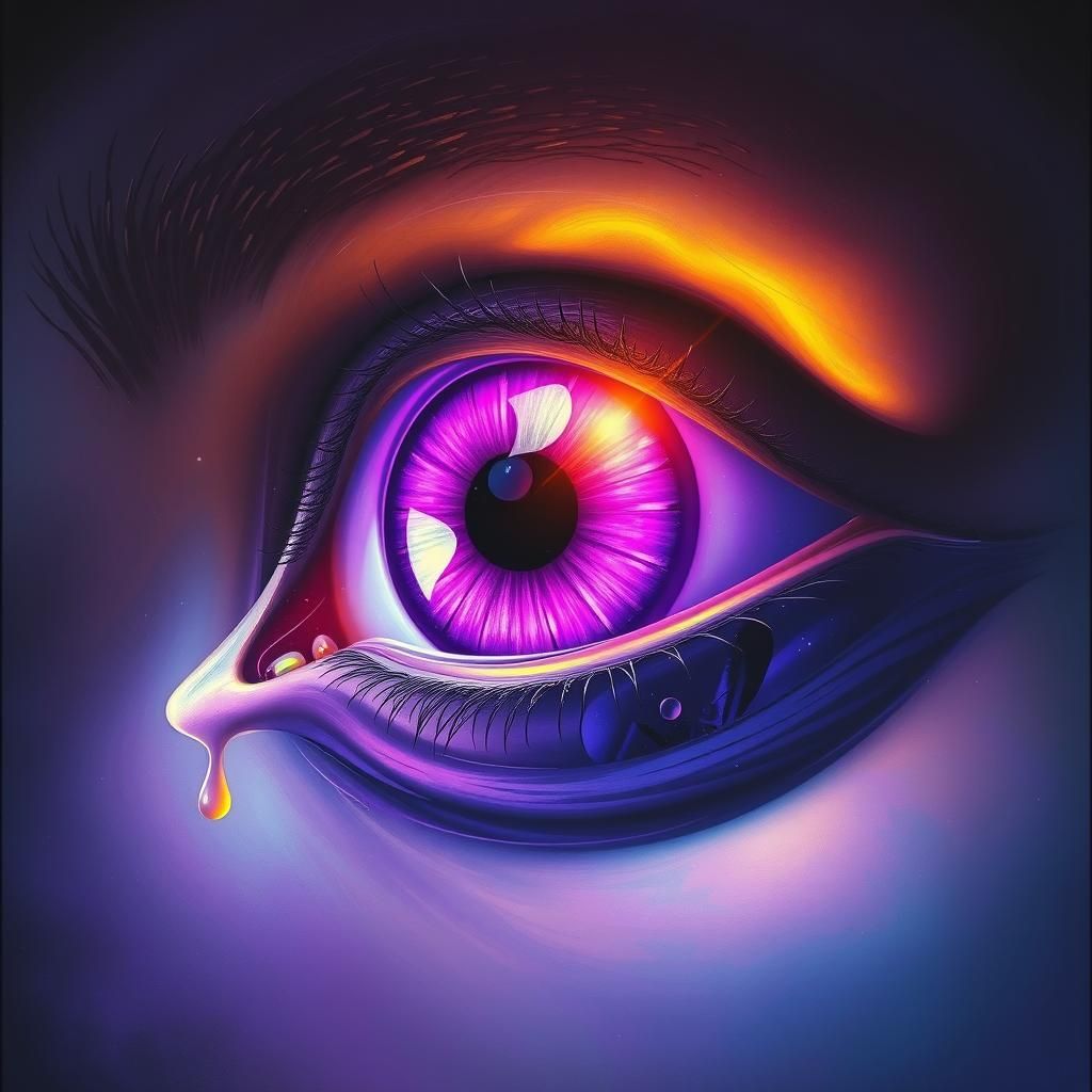 Surreal Eye Gazing into Cosmos as Splash Art