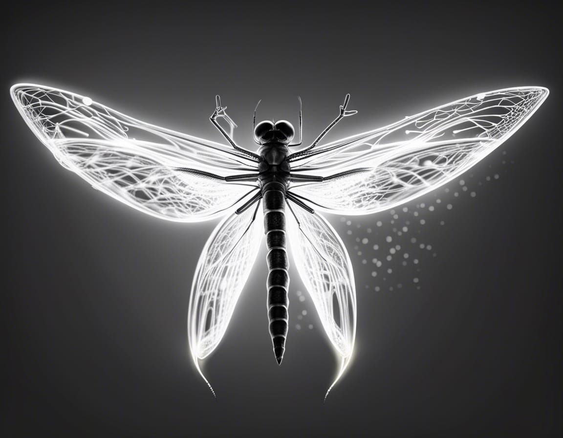 Pencil Drawing art Dragon Fly