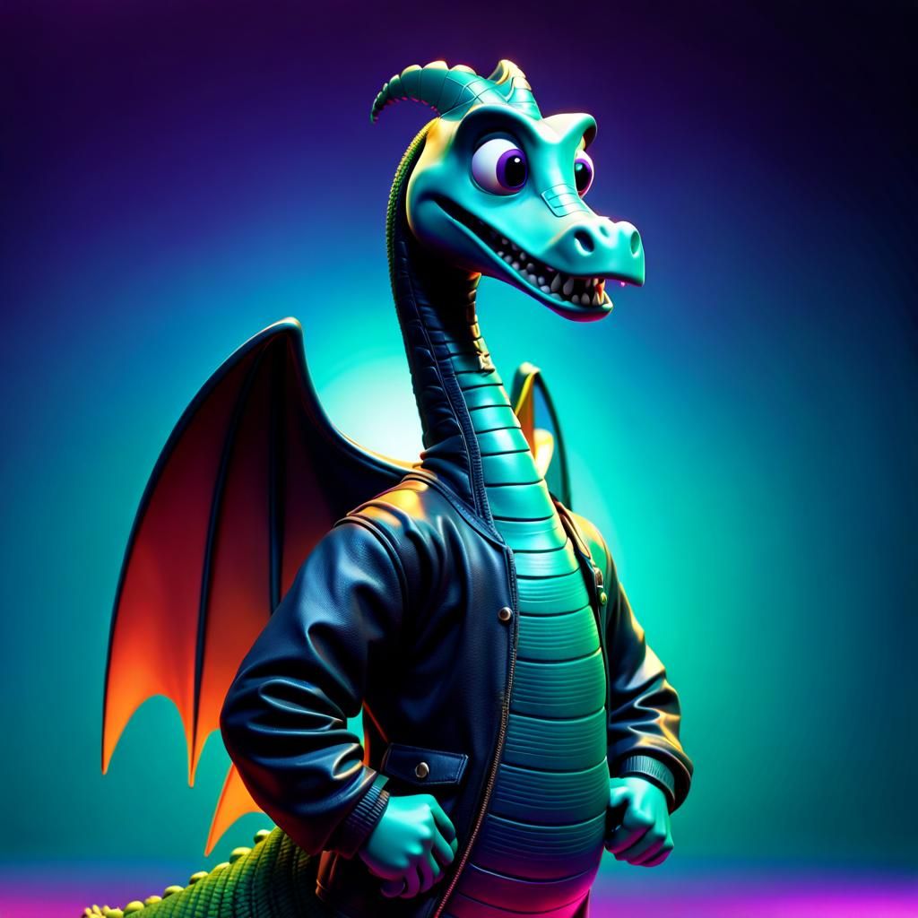 Nessie's Hilarious Bank Heist: A 3D Digital Art Concept